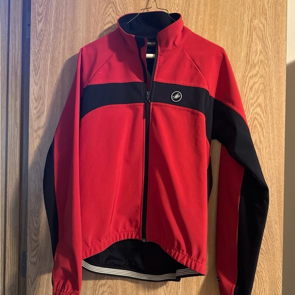 Red and Black Cycling Jacket castelli men size M